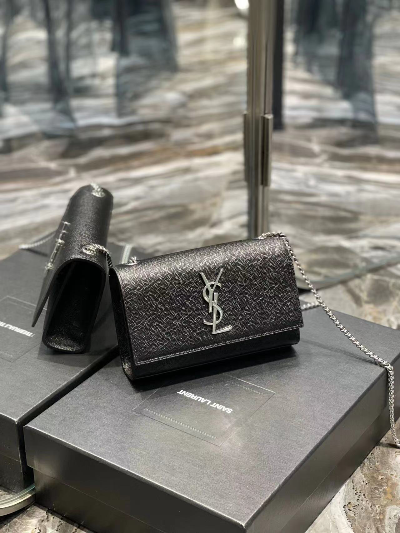 YSL Small KATE bag in grained leather