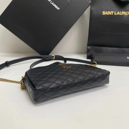 YSL GABY ZIPPED POUCH IN QUILTED LAMBSKIN
