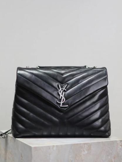YSL LOULOU MEDIUM CHAIN BAG IN QUILTED "Y" LEATHER