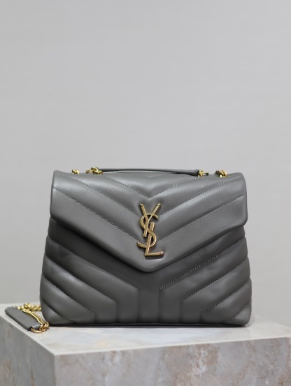 YSL LOULOU SMALL CHAIN BAG IN QUILTED "Y" LEATHER
