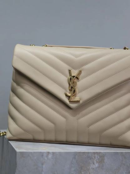 YSL LOULOU MEDIUM CHAIN BAG IN QUILTED "Y" LEATHER