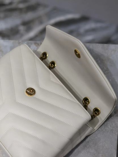 YSL LOULOU SMALL CHAIN BAG IN QUILTED "Y" LEATHER