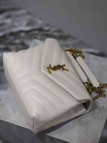 YSL LOULOU SMALL CHAIN BAG IN QUILTED "Y" LEATHER