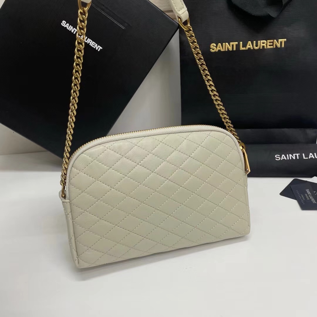 YSL GABY ZIPPED POUCH IN QUILTED LAMBSKIN