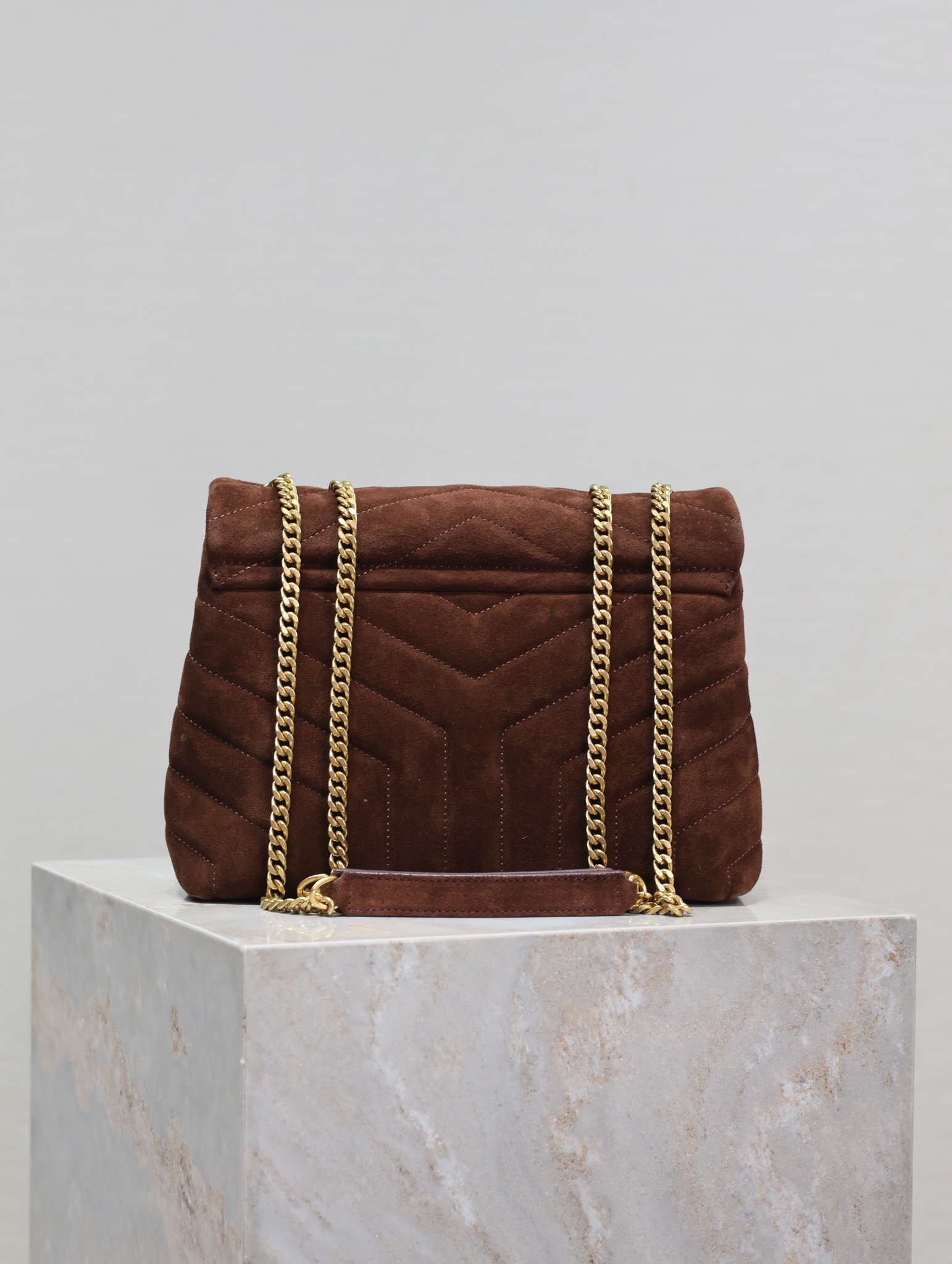 YSL LOULOU SMALL IN QUILTED SUEDE