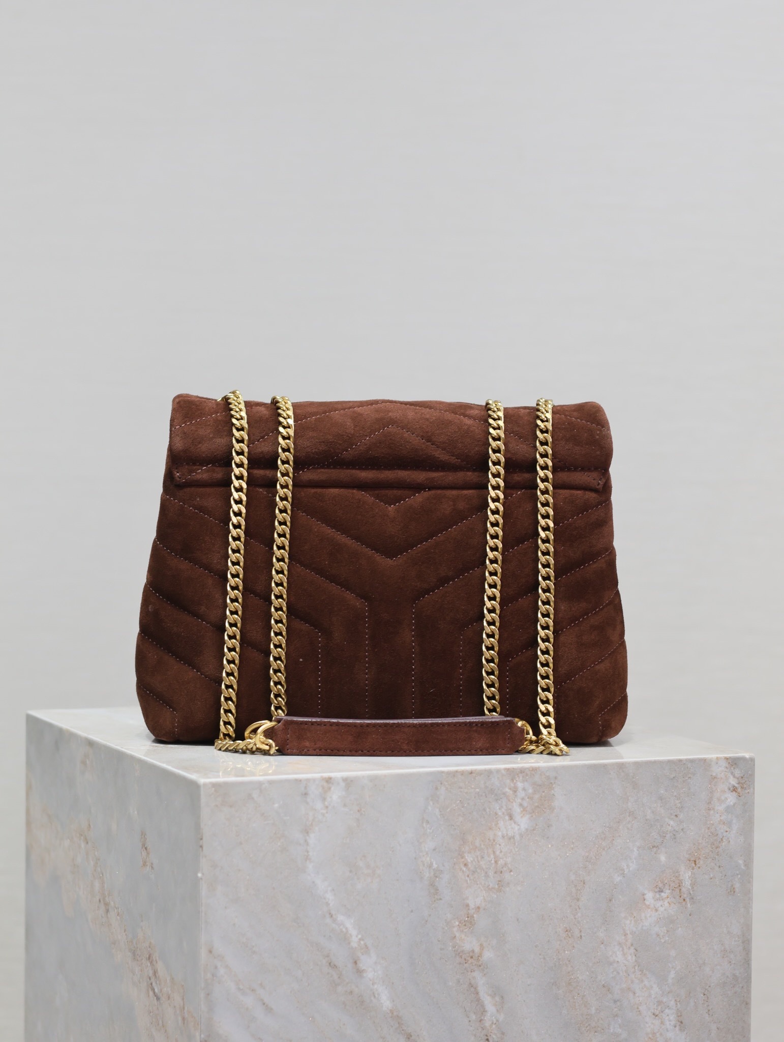 YSL LOULOU SMALL IN QUILTED SUEDE