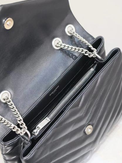 YSL LOULOU MEDIUM CHAIN BAG IN QUILTED "Y" LEATHER