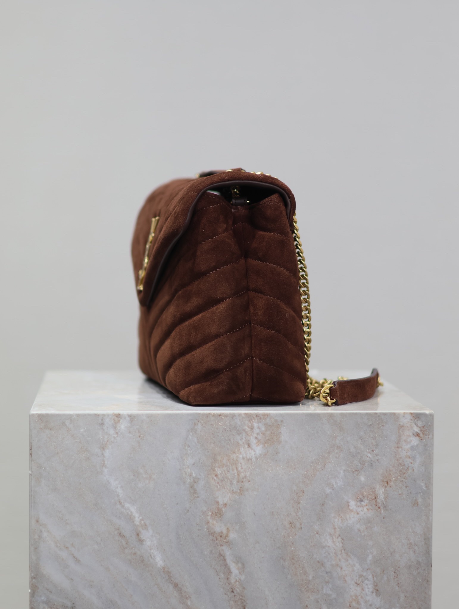 YSL LOULOU SMALL IN QUILTED SUEDE