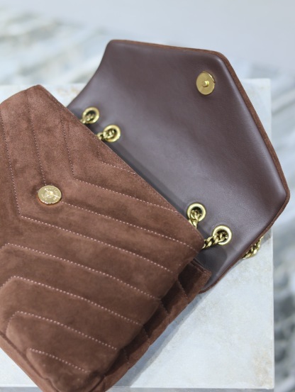 YSL LOULOU SMALL IN QUILTED SUEDE