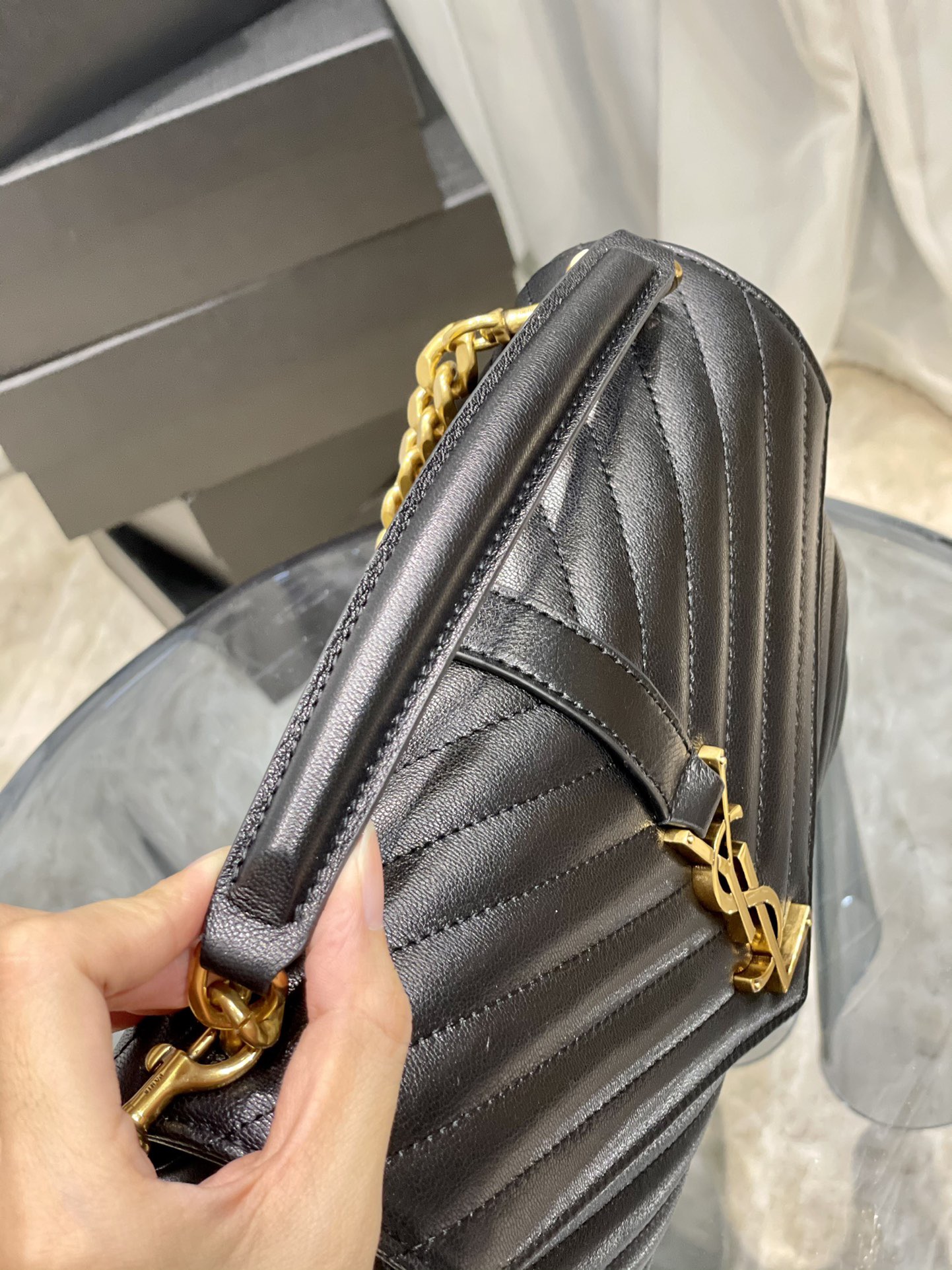 YSL COLLEGE MEDIUM IN QUILTED LEATHER