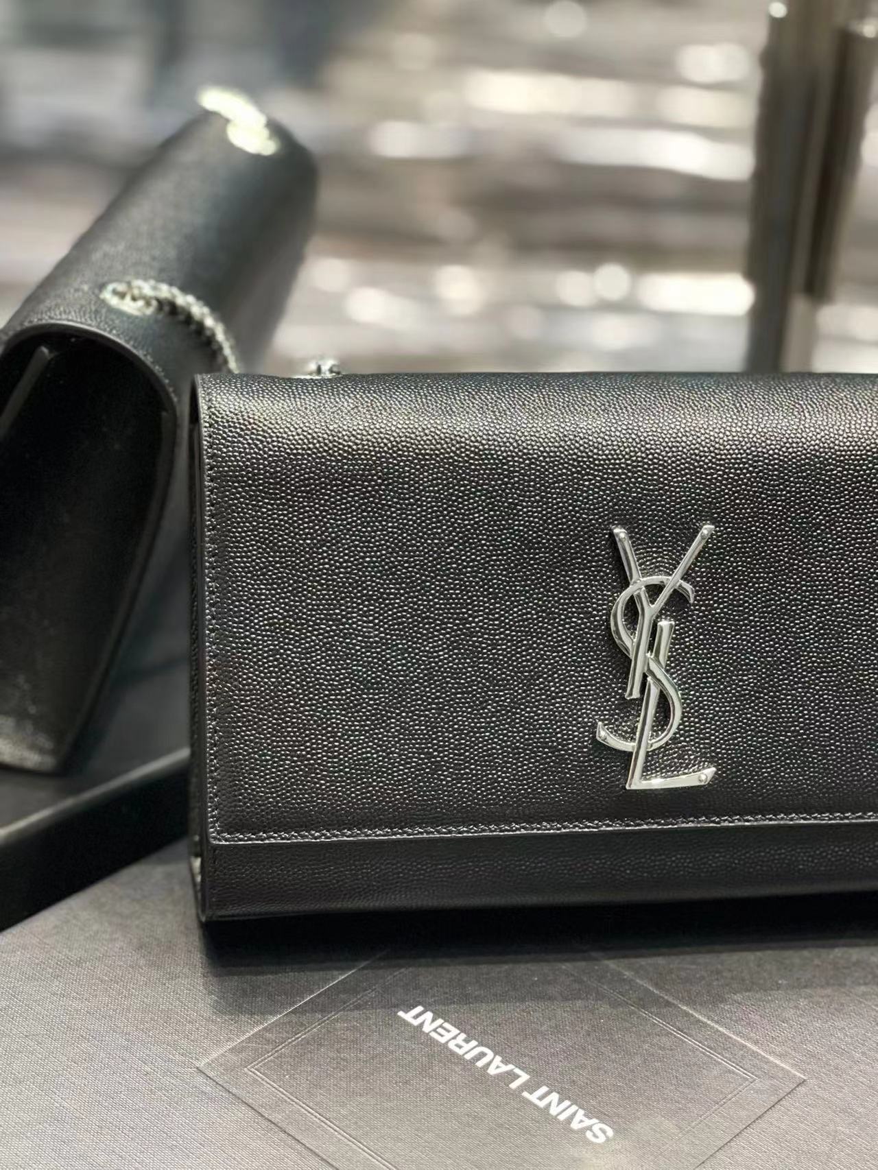 YSL KATE MEDIUM IN GRAIN DE POUDRE EMBOSSED LEATHER