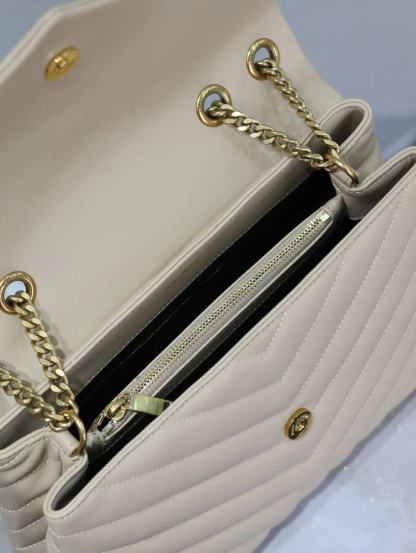 YSL LOULOU MEDIUM CHAIN BAG IN QUILTED "Y" LEATHER
