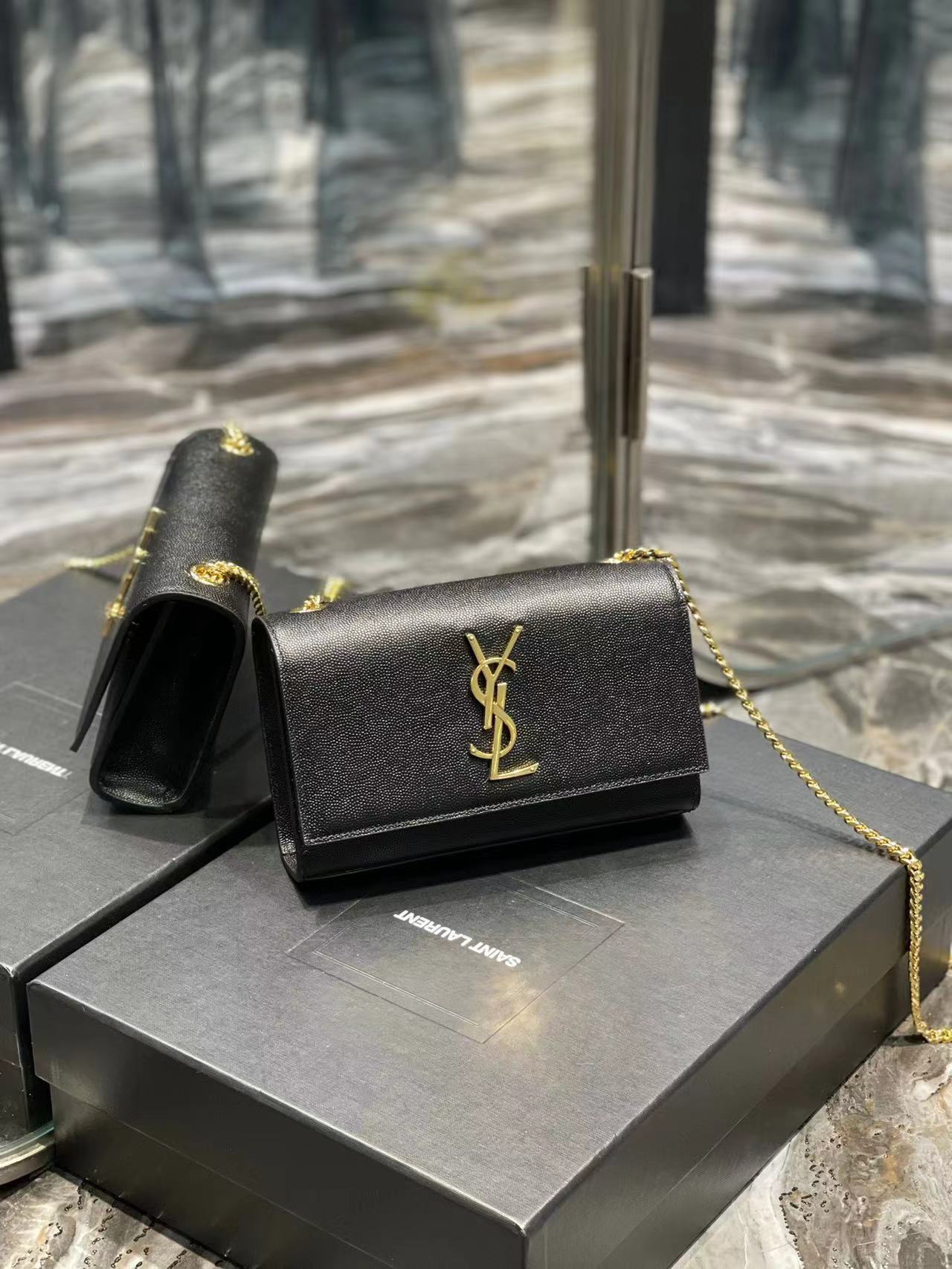 YSL KATE SMALL IN GRAIN DE POUDRE EMBOSSED LEATHER