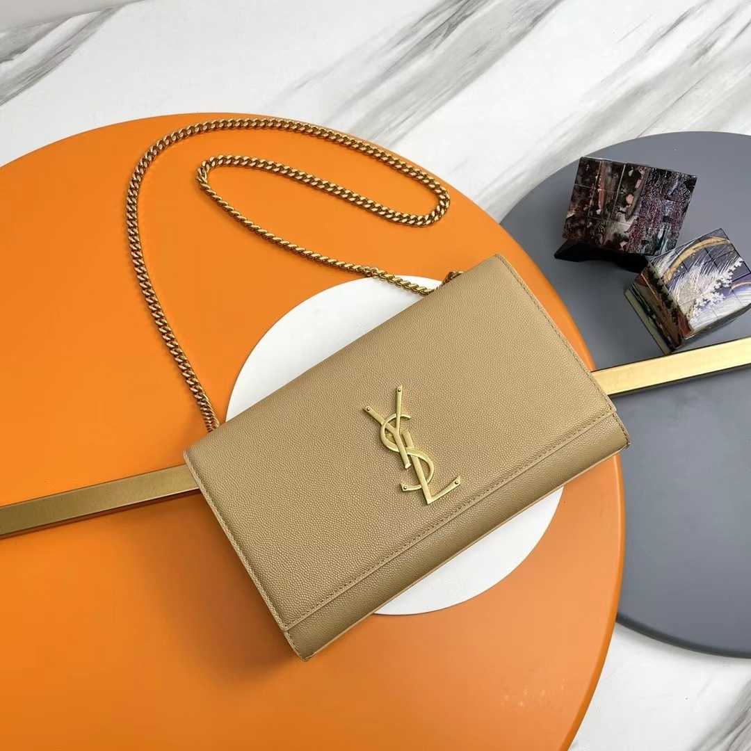 YSL Kate Medium In Grain Poudre embossed Leather Bag