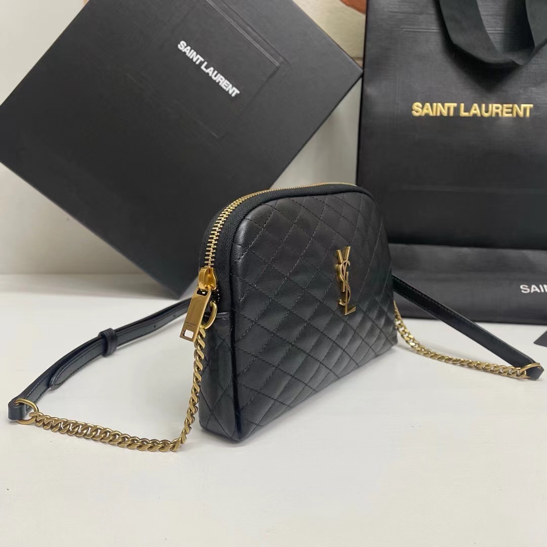 YSL GABY ZIPPED POUCH IN QUILTED LAMBSKIN
