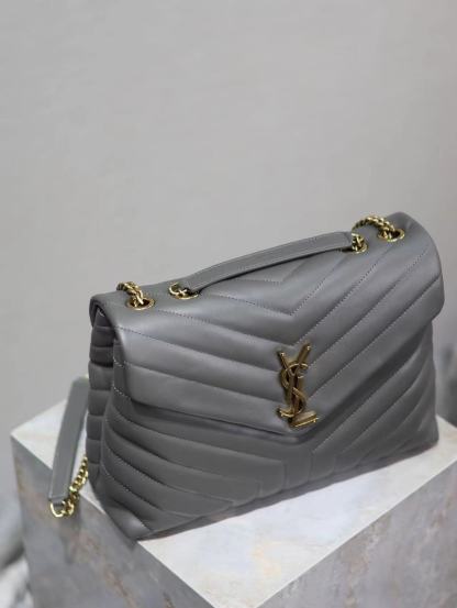 YSL LOULOU MEDIUM CHAIN BAG IN QUILTED "Y" LEATHE