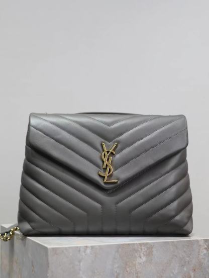 YSL LOULOU MEDIUM CHAIN BAG IN QUILTED "Y" LEATHE