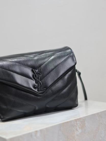 YSL LOULOU TOY STRAP BAG IN QUILTED "Y" LEATHER