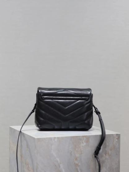 YSL LOULOU TOY STRAP BAG IN QUILTED "Y" LEATHER