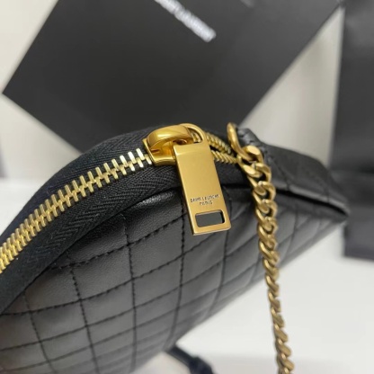 YSL GABY ZIPPED POUCH IN QUILTED LAMBSKIN