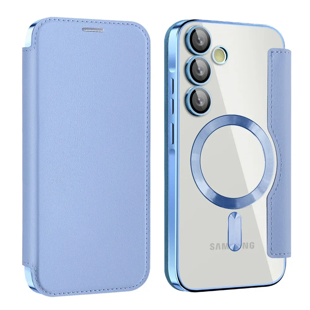 Luxury Flip Leather Card Clip Magnetic Phone Case for Samsung