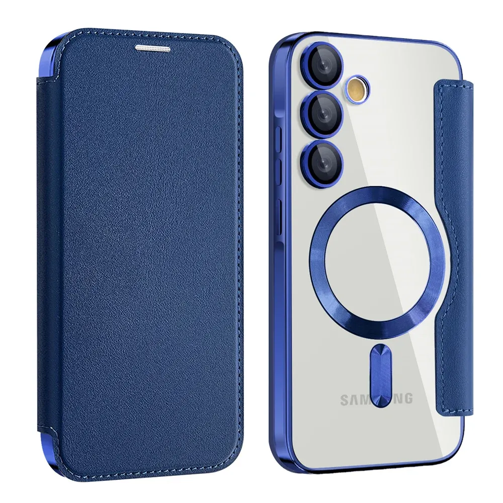 Luxury Flip Leather Card Clip Magnetic Phone Case for Samsung