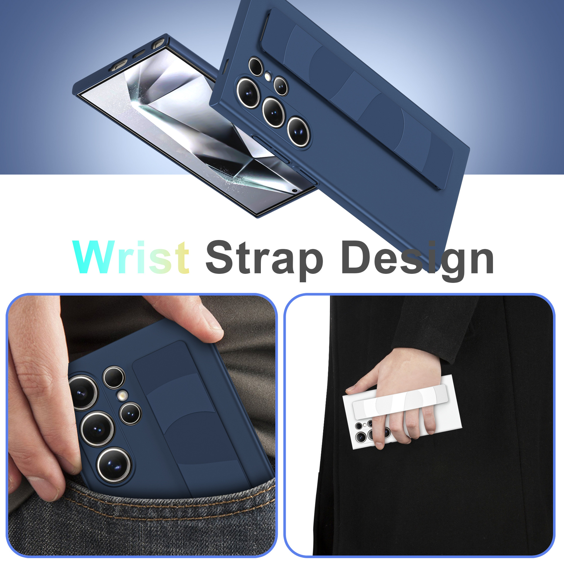 Luxury matte elastic silicone wristband phone case for Samsung