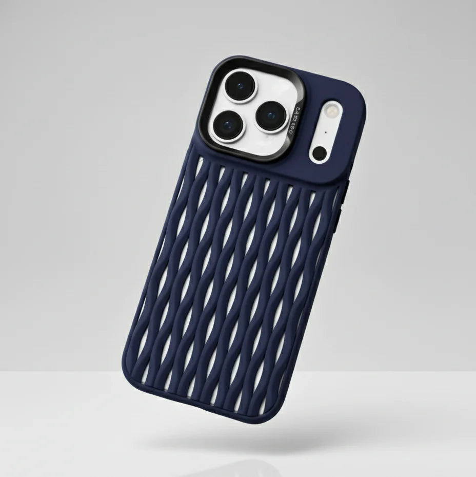 Breathable Heat Mesh Woven Pattern Silicone Case For iPhone