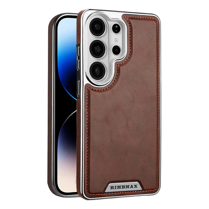 Business Men's Magnetic Full-Coverage Drop-Proof Leather Case For Samsung