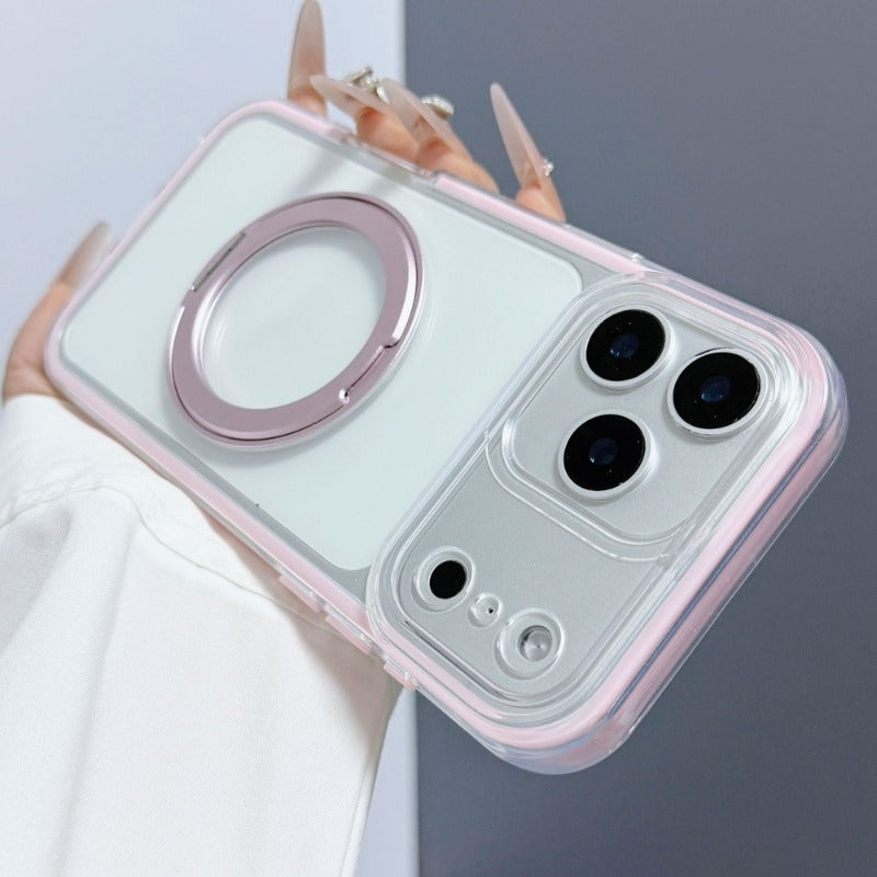 Colorful 2-in-1 Rotating Folding Stand Phone Case for iPhone