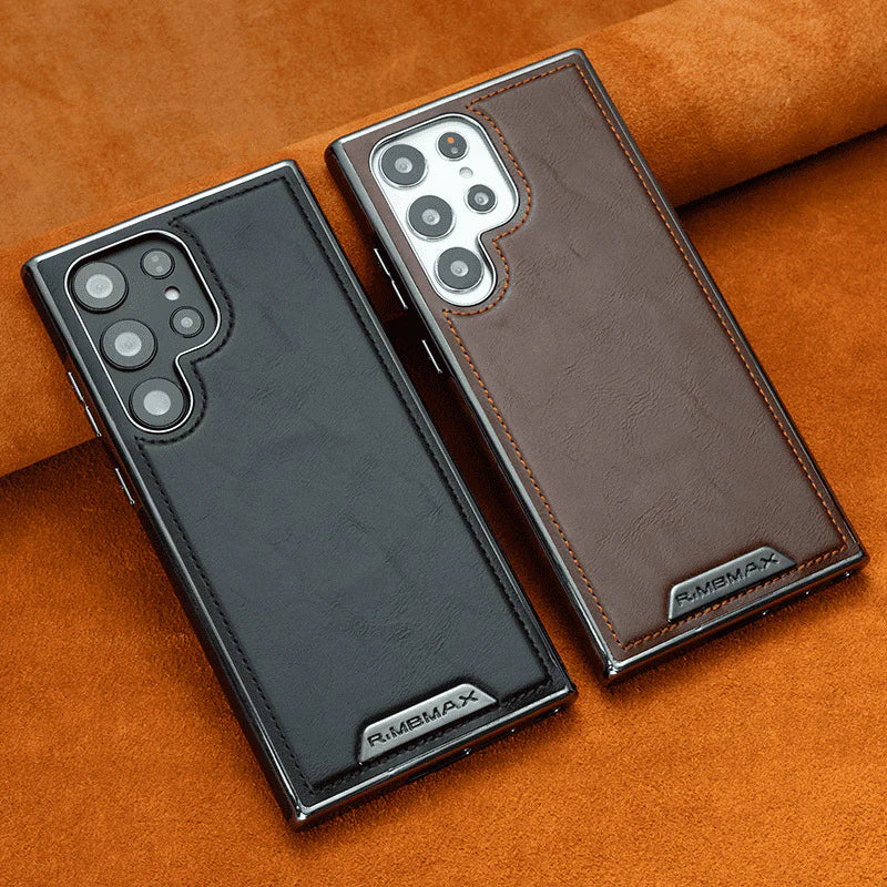 Business Men's Magnetic Full-Coverage Drop-Proof Leather Case For Samsung