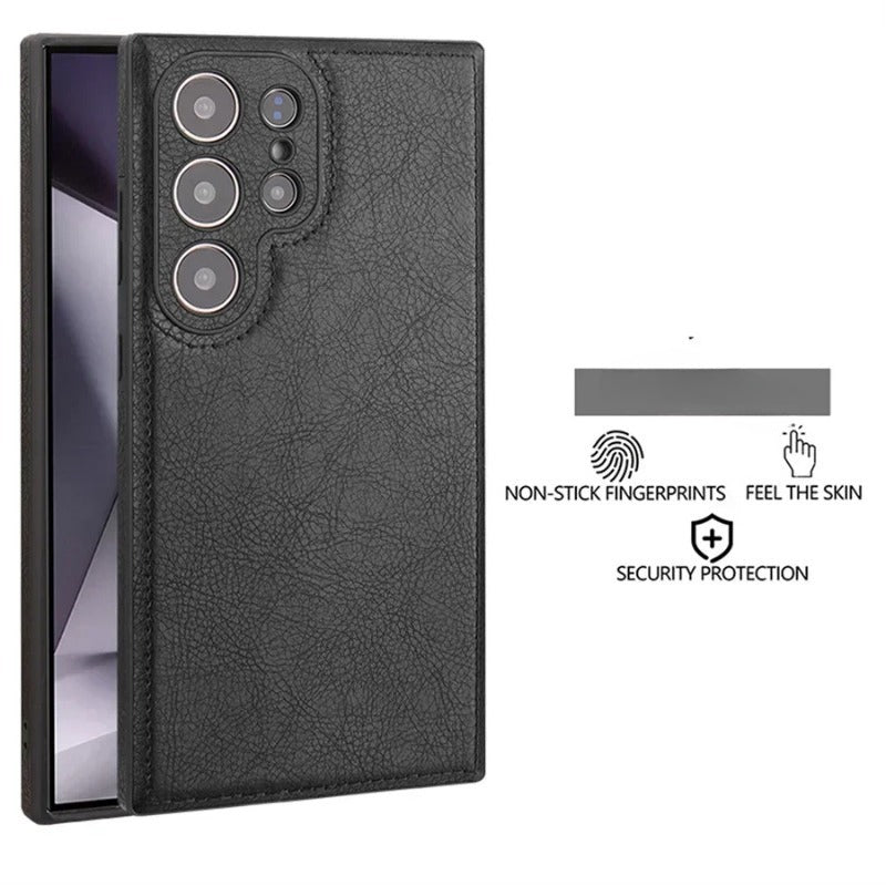 Exclusive Luxury Retro PU Leather Protective Case, Shockproof Soft Bezel, Ultra-thin Back Cover for Samsung