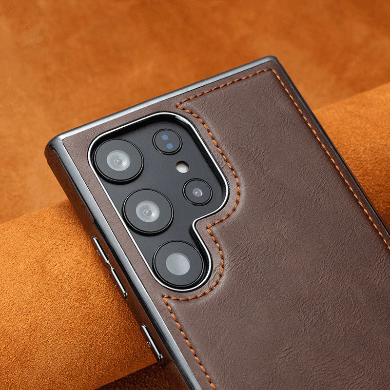 Business Men's Magnetic Full-Coverage Drop-Proof Leather Case For Samsung