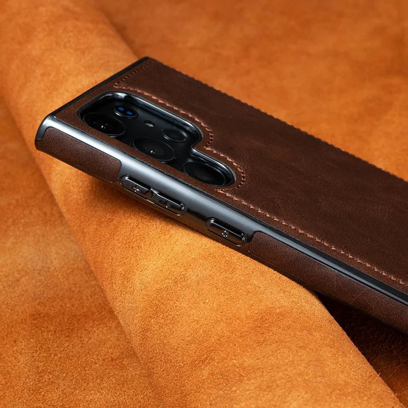 Business Men's Magnetic Full-Coverage Drop-Proof Leather Case For Samsung