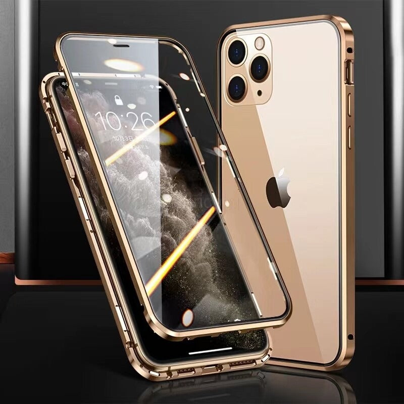 Double Tempered Glass 360° Magnetic Case For iPhone