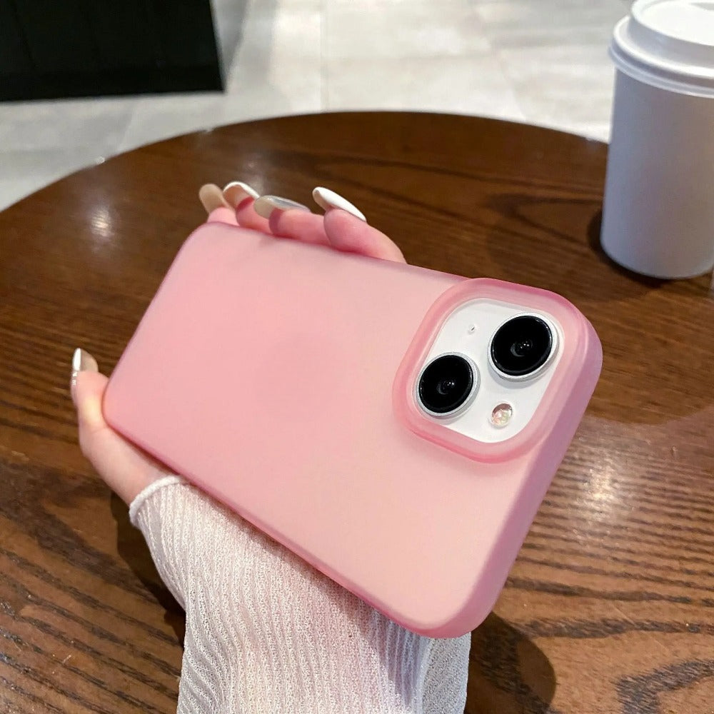 Soft silicone matte transparent phone case for iPhone