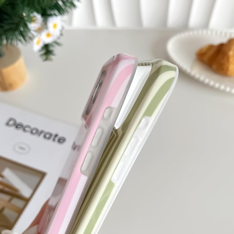 Cute striped soft TPU ultra-thin shockproof iPhone case