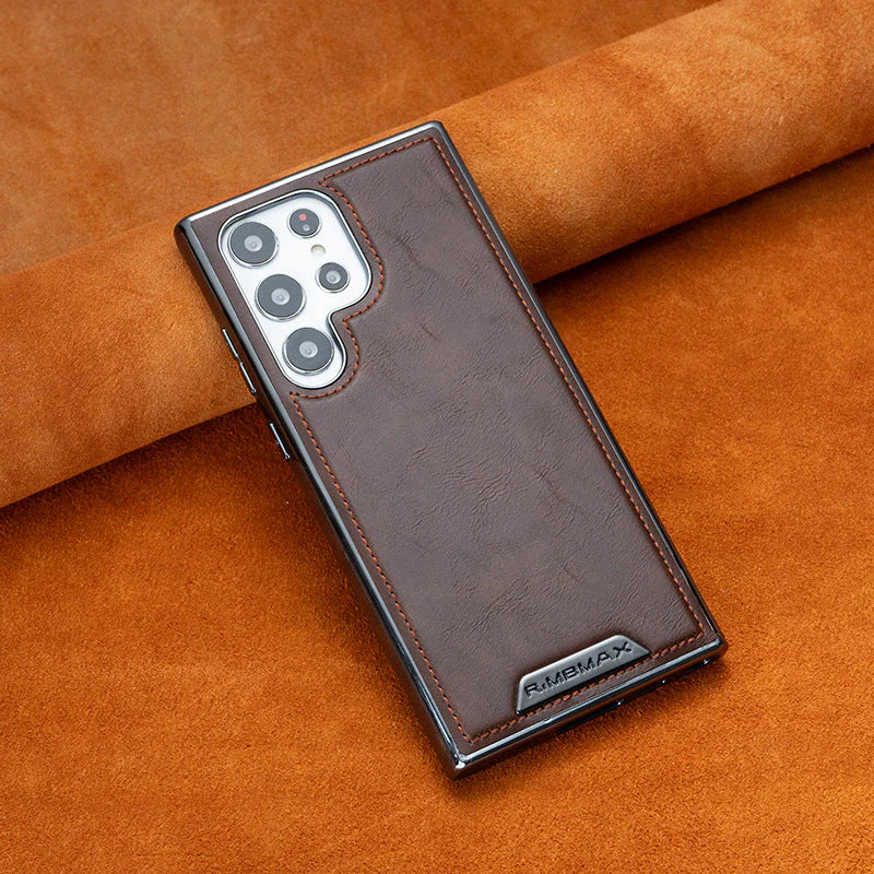 Business Men's Magnetic Full-Coverage Drop-Proof Leather Case For Samsung