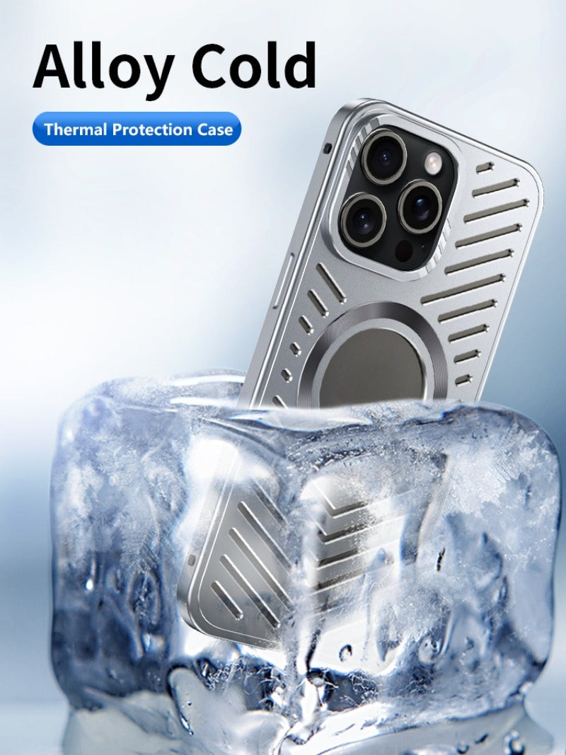 Metal snap-on magnetic phone case for iPhone