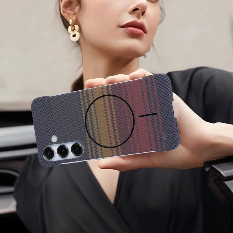 Half pack ultra-thin frameless carbon fiber phone case for Samsung