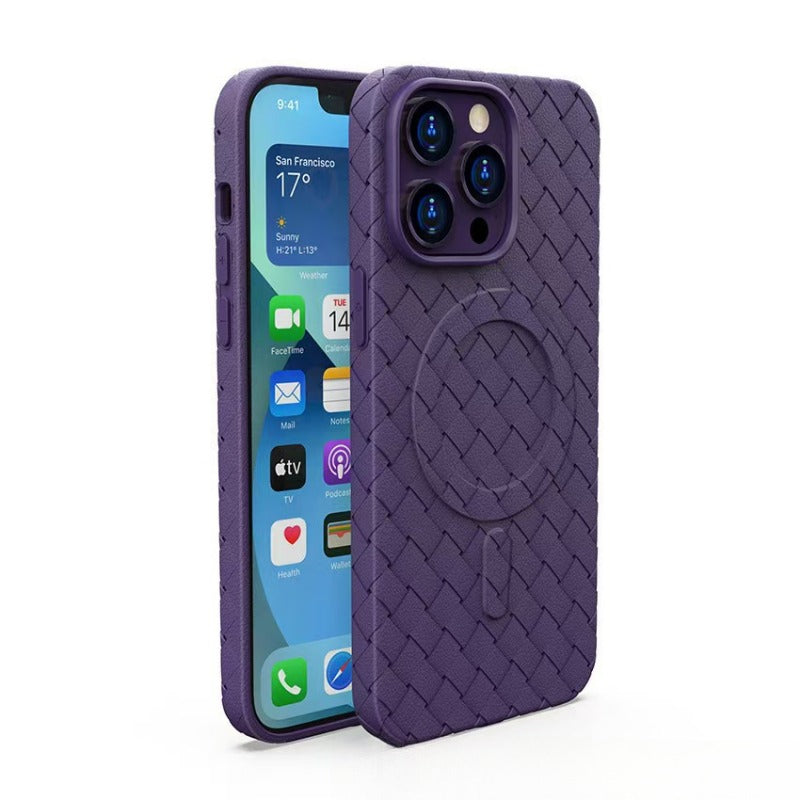Heat dissipation woven pattern phone case suitable for iPhone