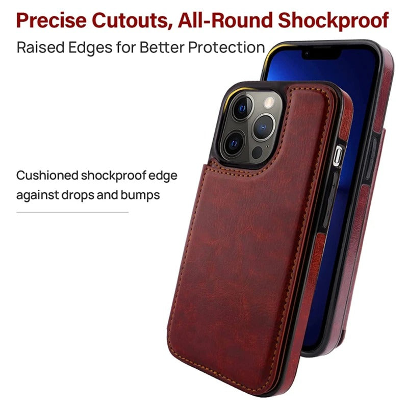 Luxury PU Leather Wallet Case For iPhone 
