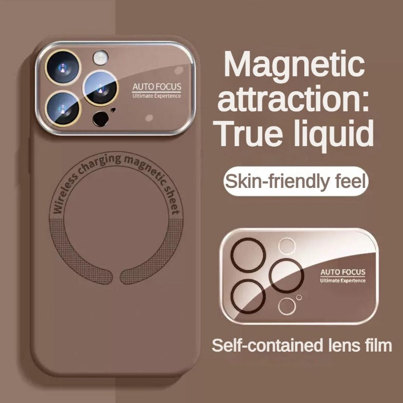 Large window liquid silicone phone case suitable for iPhone