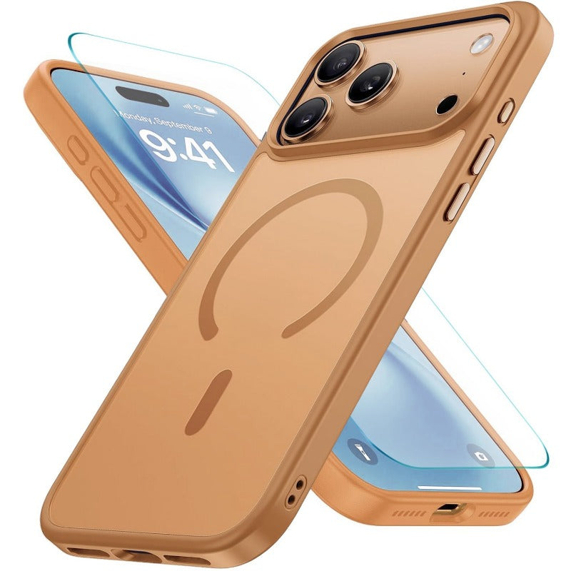 Frosted Shockproof Phone Cover +Screen Phone Case for iPhone