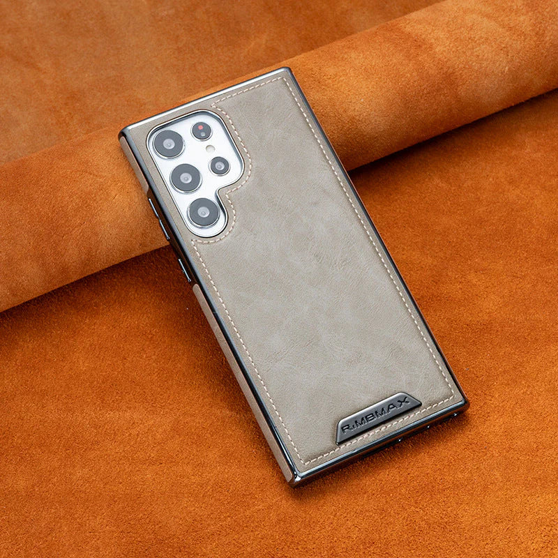 Business Men's Magnetic Full-Coverage Drop-Proof Leather Case For Samsung