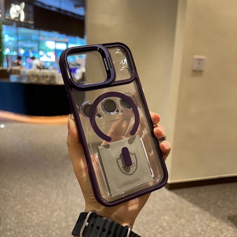 New Magnetic Transparent Invisible lens Holder Phone Case for iPhone