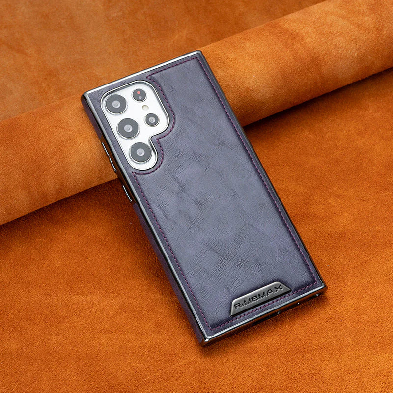 Business Men's Magnetic Full-Coverage Drop-Proof Leather Case For Samsung