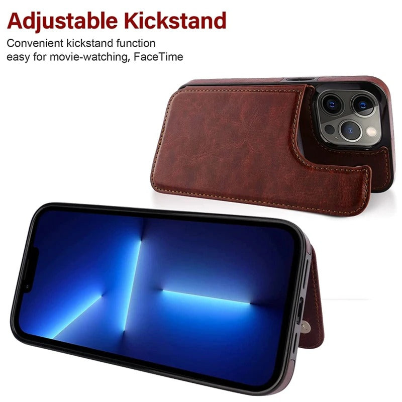 Luxury PU Leather Wallet Case For iPhone 