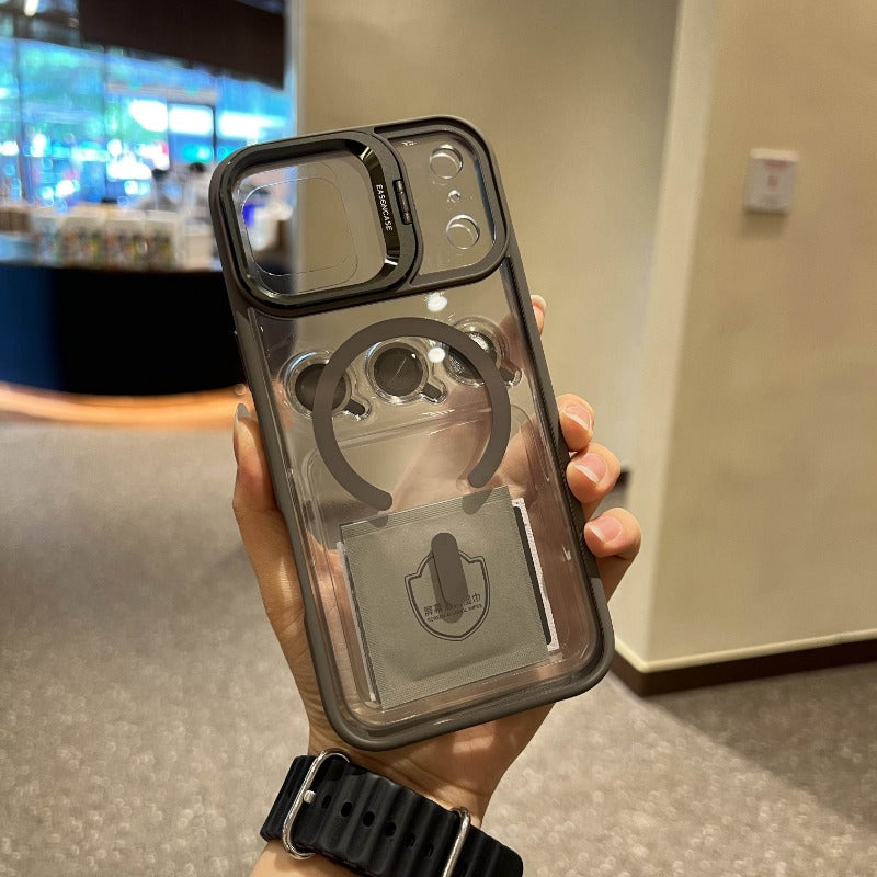 New Magnetic Transparent Invisible lens Holder Phone Case for iPhone