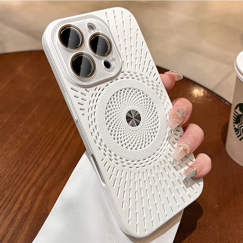 Electroplate PC Plating Glass Camera Protector Magnetic Case for iPhone